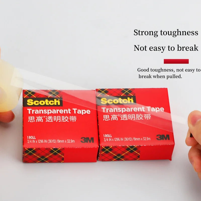 3M 600 Advanced Transparent Tapes 12.7/19mm X 32.9M Traceless Pack Tape Packing Adhesive Tape for Industrial Adhesion Detection