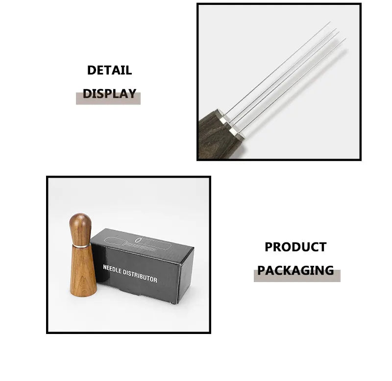 Coffee WDT Tools Needle Distributor Stainless Steel Powder Stirrer With Wooden Stand Espresso Maker Accessories Barista Tools