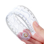 1PC 30cm Folding Flexible Ruler Transparent PVC Creative Drawing Tool Student Stationery Supplies