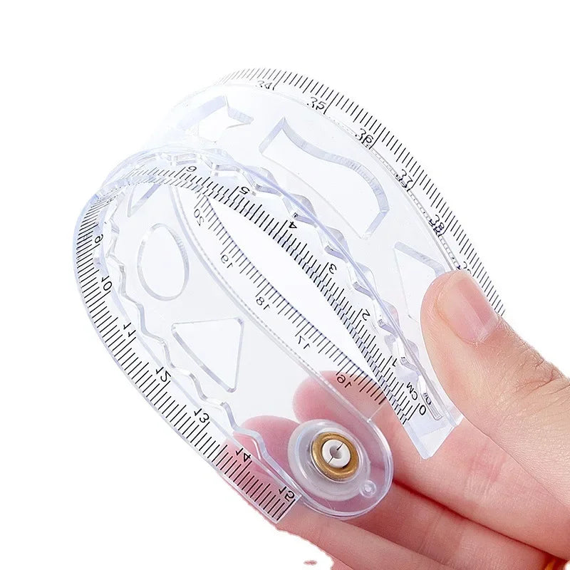 1PC 30cm Folding Flexible Ruler Transparent PVC Creative Drawing Tool Student Stationery Supplies