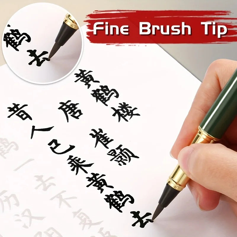 1pc Calligraphy Brush Pen,Ink-adding Fountain Pen with Fine Tip for Hand Lettering,Art Drawing,Journaling for Adults,Students