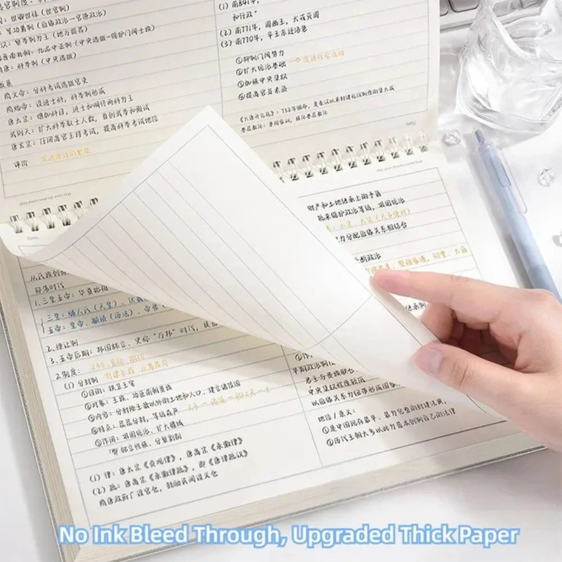60 Sheets/120 Pages Coil Notebook Notepad Grid/Horizontal Lines Partition Design B5 Notebooks Office School Stationery Supplies