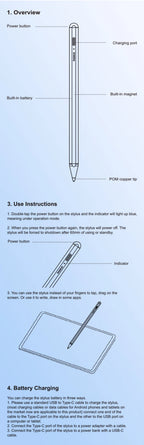 Baseus Stylus Lite with LED for Apple Pencil iPad Palm Rejection Magnetic Design Touch Pen for Tablet for iPad Pro 2018-2023