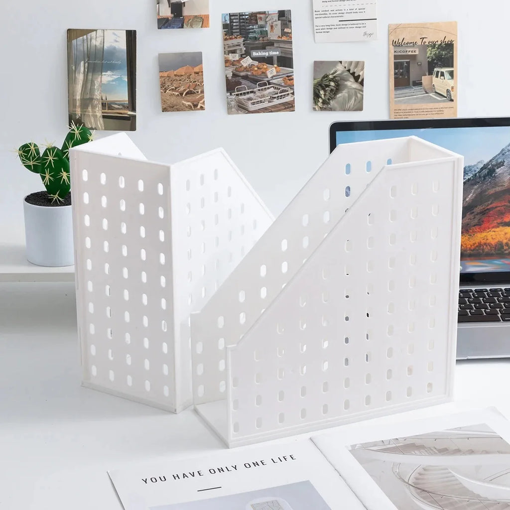 File Storage Box Vertical File Rack Book Storage Rack File Frame Desktop Information Rack File Rack