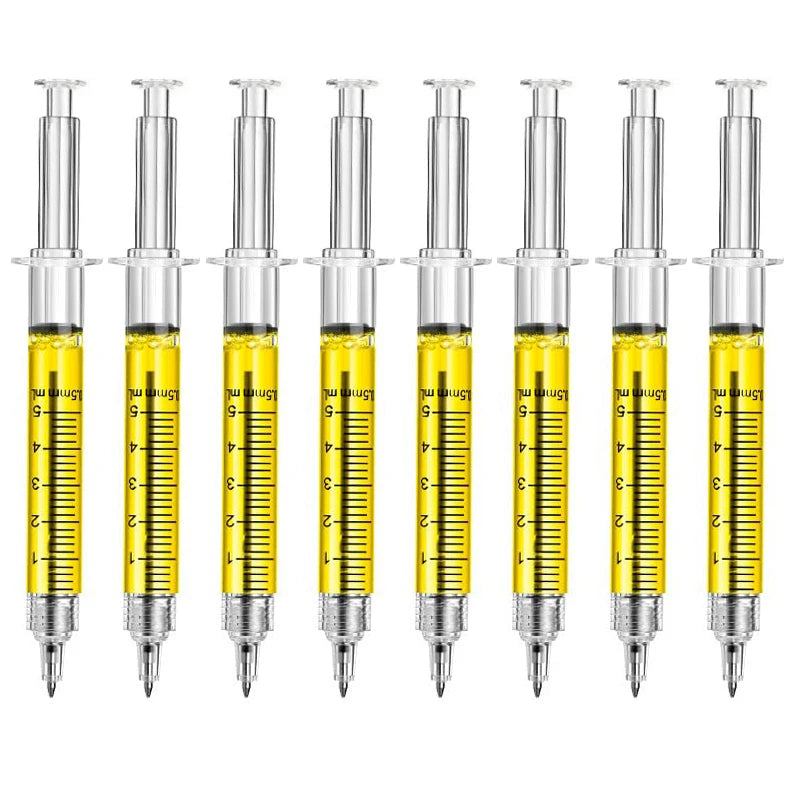 8Pcs Novelty Syringe Ballpoint Pens Cute Stationery Nurse Pen Ballpoint Pen 0.5mm Ballpen