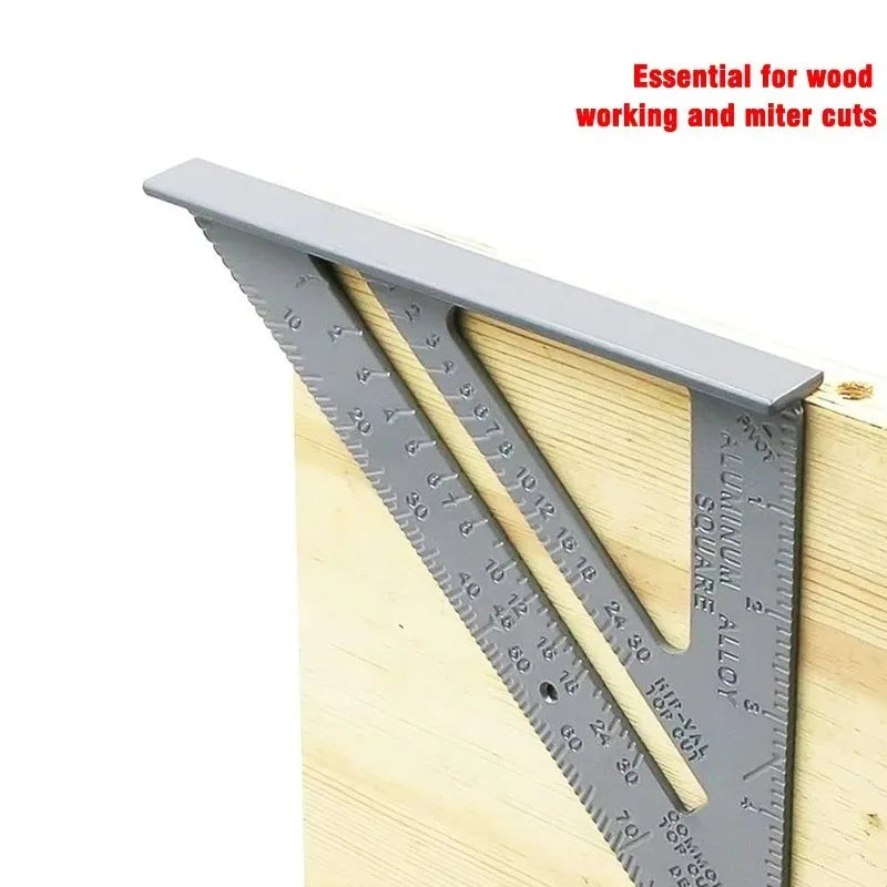 New Angle Ruler Square Woodworking Tools 1pcs 7Inch Triangle Ruler Measurement Tool Aluminium Alloy Carpenter Tools Inch Metric
