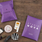 50pcs Poly Bubble Envelope Bags with Logo Printed Padded Shipping Envelopes With Bubble Mailing Bag Shipping Gift Packages Bags