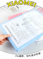 A4 Transparent File Box High Aesthetic Student Test Paper Simple Large Capacity Storage Box Writing Board Office Supplies