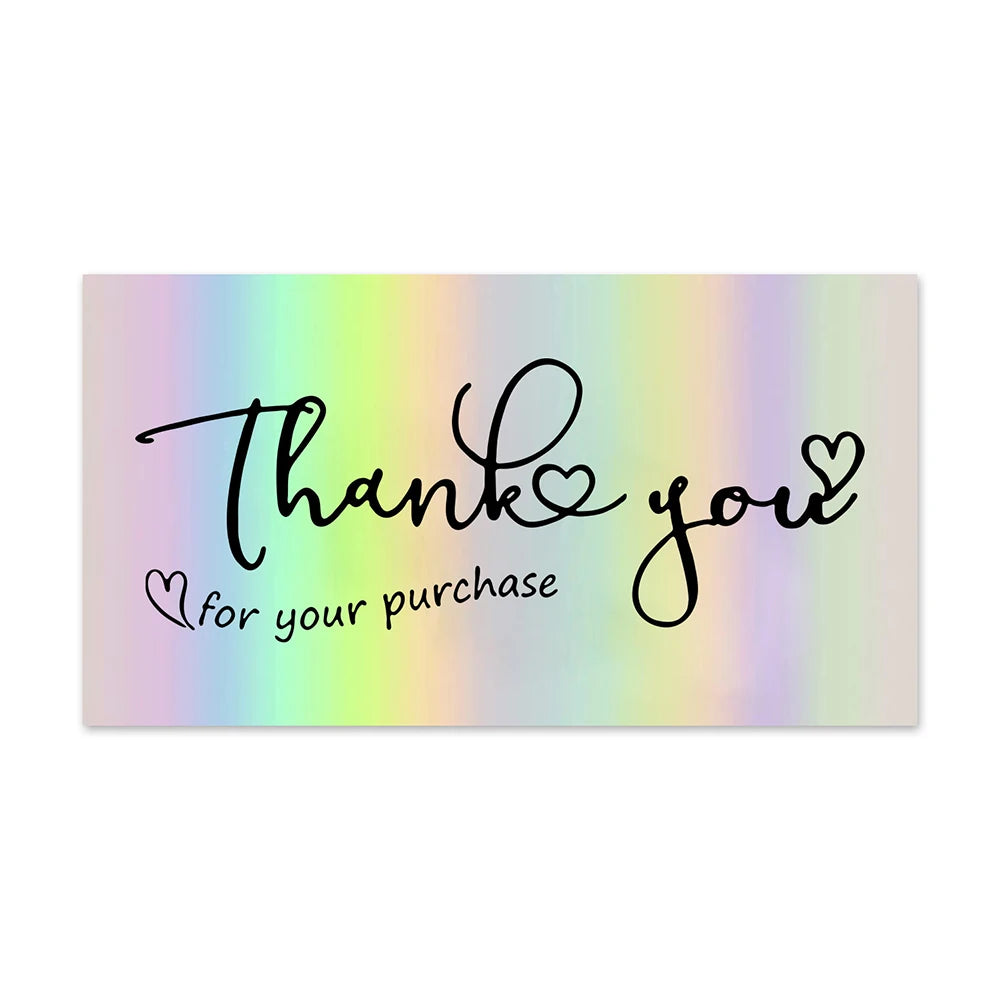 10-50pcs Thank You Cards For Small Business Colorful Laser Paper Thank You For Your Order "Beyond Grateful" Cards