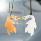 1/2pcs New Color Change Duck Keychain Fashion Funny Goose Pendants for Bag Car Keyrings Cute Cartoon UV Photochromic Key Chains