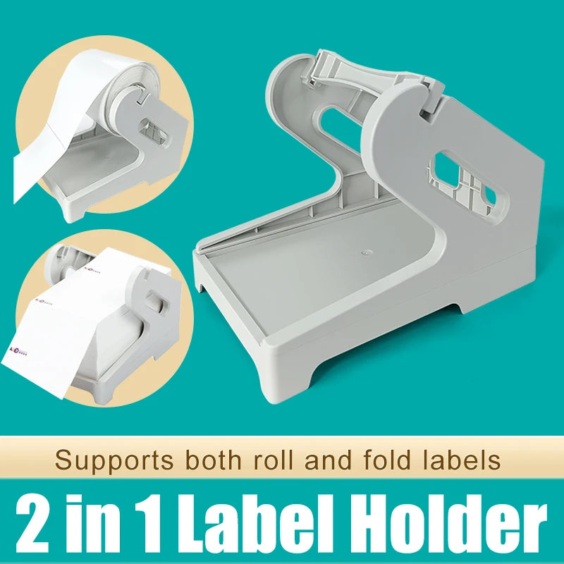 Label Holder for 4x6 Shipping Labels Printer Rolls and Fanfold Labels 2 in 1 Work for Desktop Themal Label Sticker