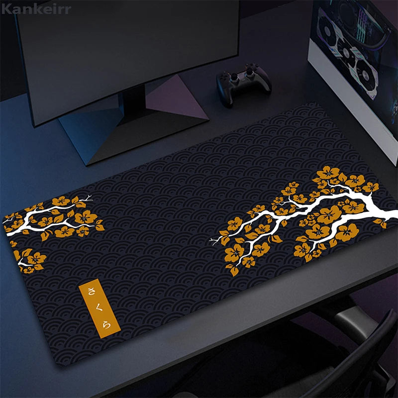 Purple Sakura Mouse Pad Large Mousepads PC Gamer Mousepad Office Mouse Mats Kawaii Desk Mat Rubber Keyboard Mats Gifts 900x400
