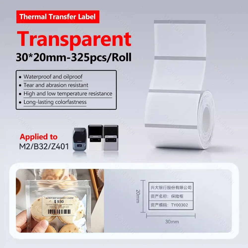 Niimbot M2 Label Printer Color Thermal Transfer Labels Sticker Paper Adhesive Network Organizer Jewelry Tag Label & Color Ribbon