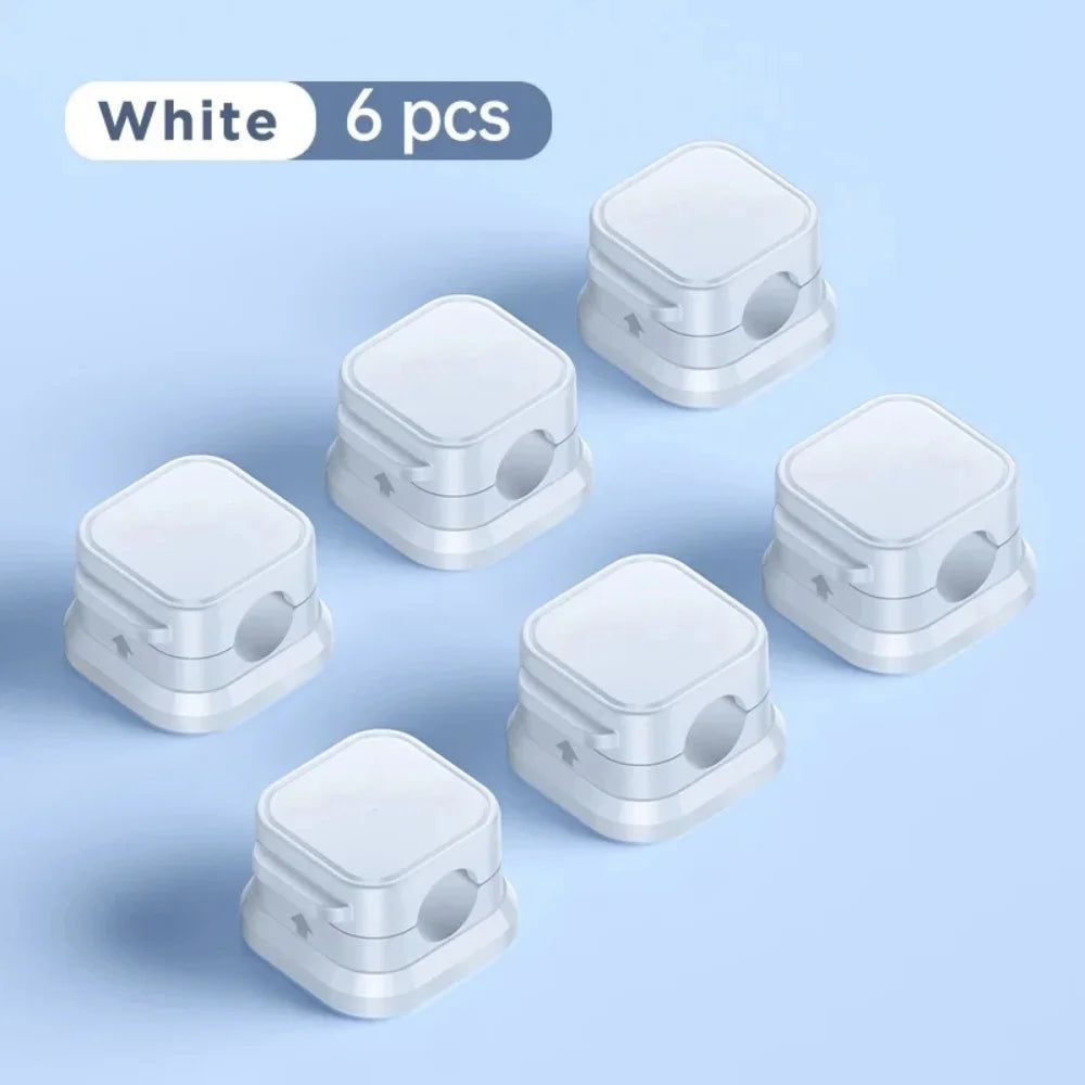 3/6/12PCS Portable Magnetic Cable Clips Cable Protector Desk Tidy Management Clips For Mouse Earphone Wire Organizer Cable Stand