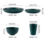 4/16Pcs Wheat Straw Tableware Set Eco Friendly Unbreakable Dinnerware Kitchen Cutlery Kids Dishes Eating Cutlery Camping