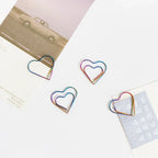30/50pcs Heart Metal Paper Clips Binder Clip Mini Bookmark Book Binding Note Decor Stationery School Office Binding Supplies