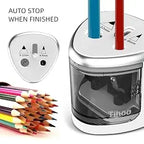 New Two-hole Electric Automatic Pencil Sharpener Switch Pencil Sharpener Home Office School Supplies Stationery Art