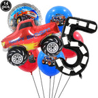 Monster Truck Party Supplies Disposable Tableware Plates Napkin Banner Tablecloth for Kids Boys 2nd Birthday Party Decorations