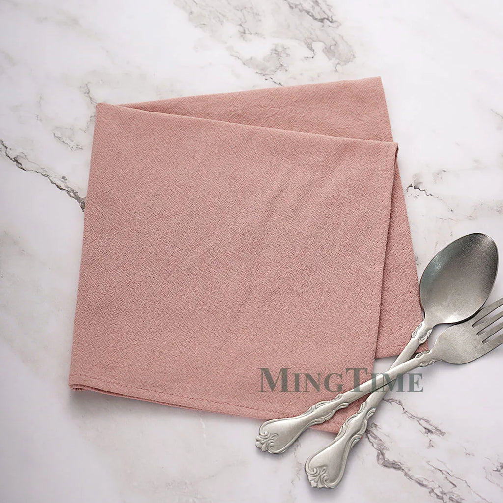 12pcs Napkins 40X40CM Plain Washed Cotton Tea Towel Dining Place Mats Wedding Party Christmas Linen Kitchen Cloths Table Decor