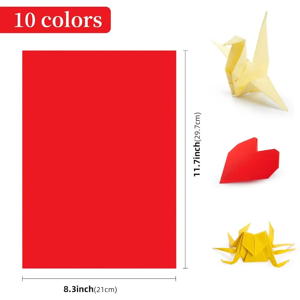 Assorted Color Construction Paper for Arts and Crafts A4 Bulk Pack 80 Sheets School Classroom Supplies Kids Painting Coloring Art Paper