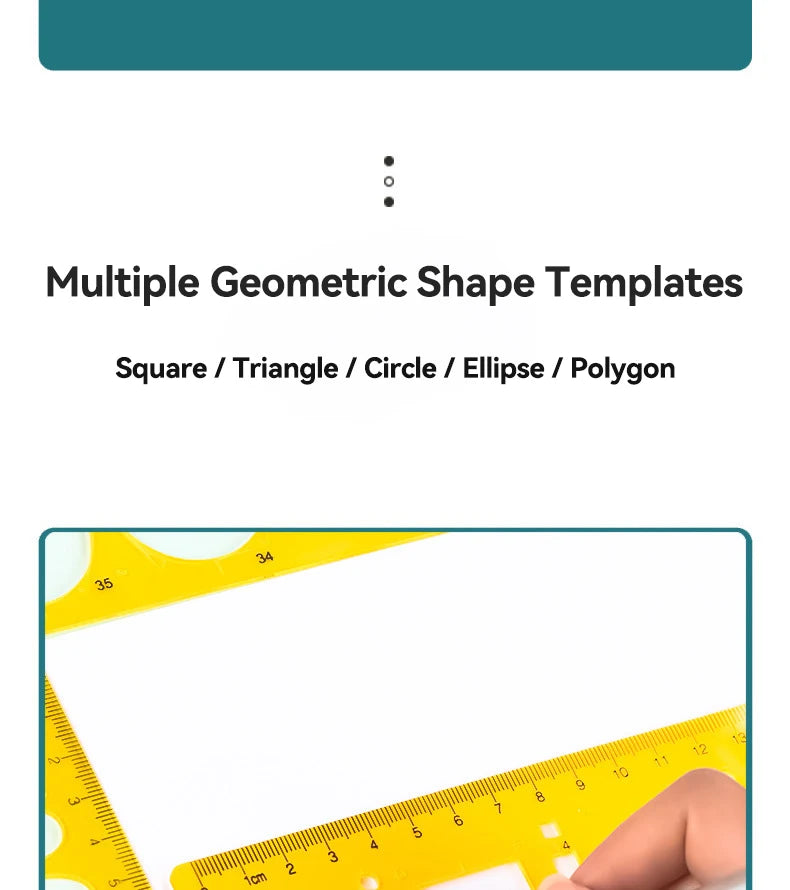 1/4Pcs Circle Template Measurement Geometry Ruler Circular Oval Drawing Template Drafting Ruler Office School Scale Drawing Tool