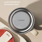 400ml Double Wall Insulated Coffee Mug 304 Stainless Steel Coffee Cup With Lid And Handle Reusable Water Cup