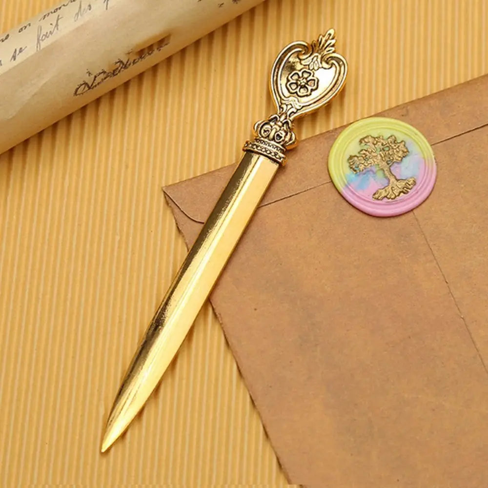 4 Pcs Durable Zinc Alloy Letter Openers Lightweight Retro Envelope Opener Ergonomic Design Bronze Letter Opener Tool Office