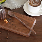 3-piece natural walnut wood coffee stirrer set, reusable, kitchen beverage stirring spoon, butter spreader, coffee equipment set