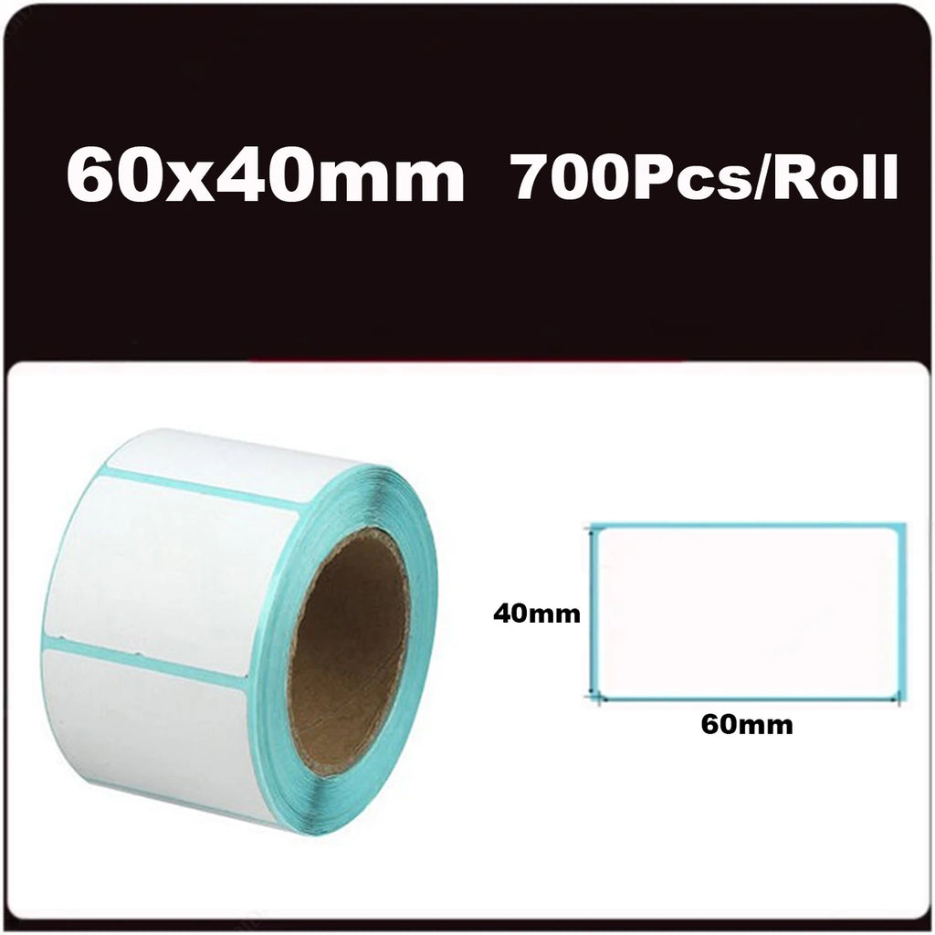 700Pcs 60x40mm Triple-Proof Thermal Labels Permanent Adhesive Stickers for Barcode Shipping Inventory Bottle Container Office