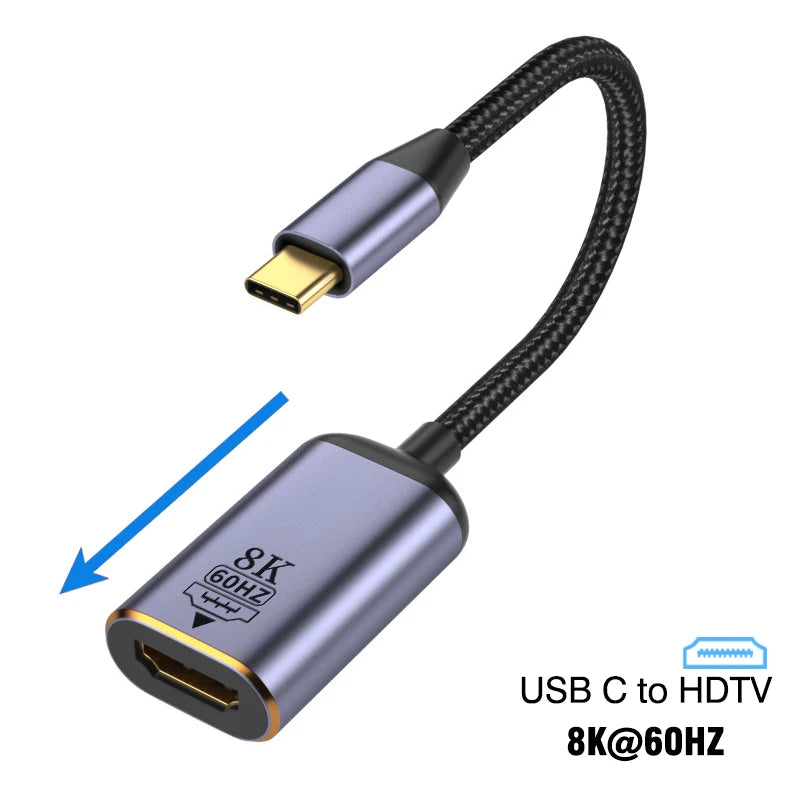 USB Type C To HDMI-Compatible 8K USB C to DP DisplayPort miniDP 4K VGA Adapter For Laptop MacBook TV Box PS5 Switch iPad Galaxy