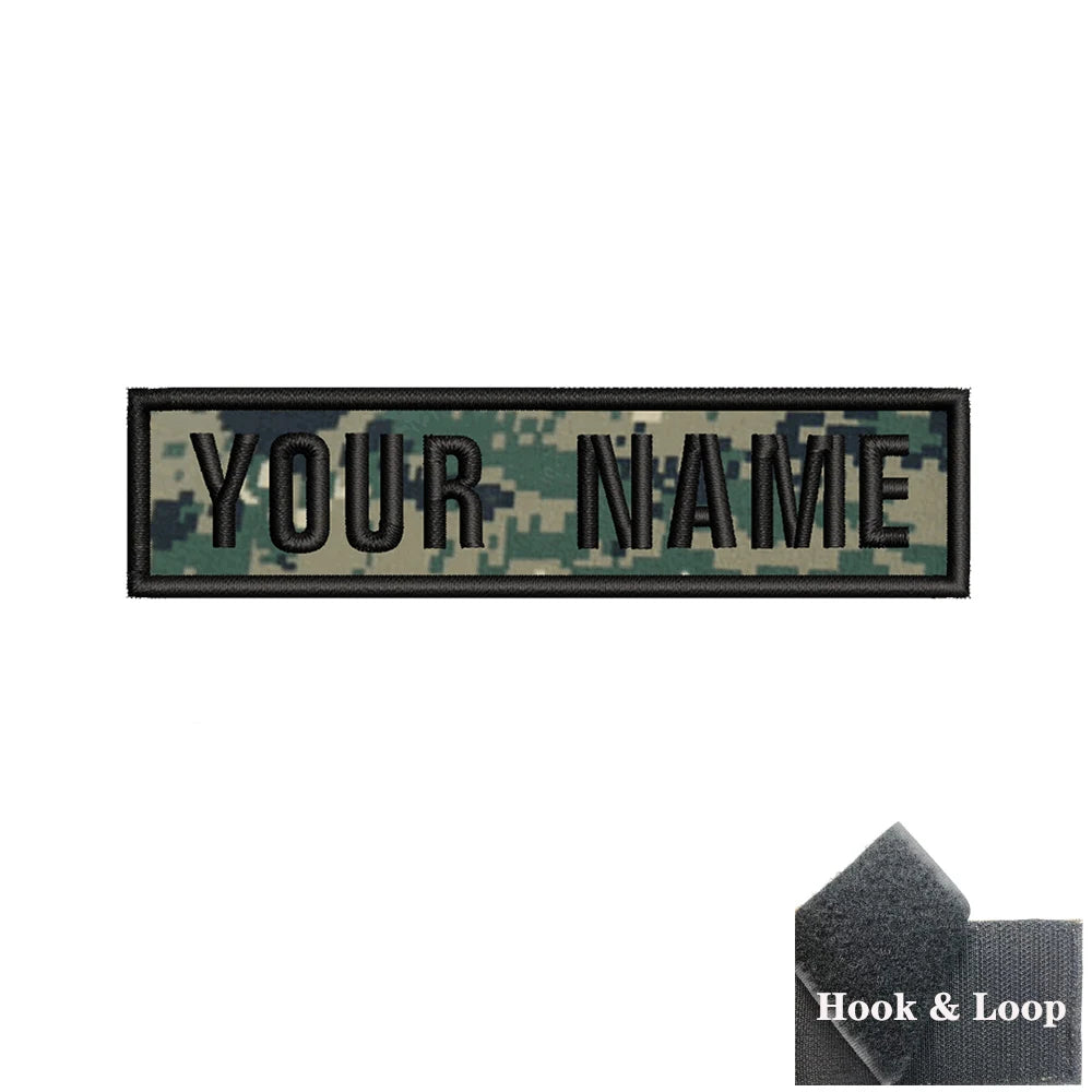 1PC 10cmX2.5cm Custom Personalized Name number Patch Stripes Badge tags chevrons Armband Iron On Or Hook Loop embroidered
