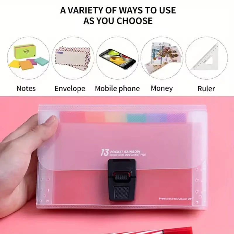 13-Compartment Mini Accordion Bag, A6 Multi-Layer Accordion Folder, Document Folder, Receipt Folder, Pocket Accordion File Manag