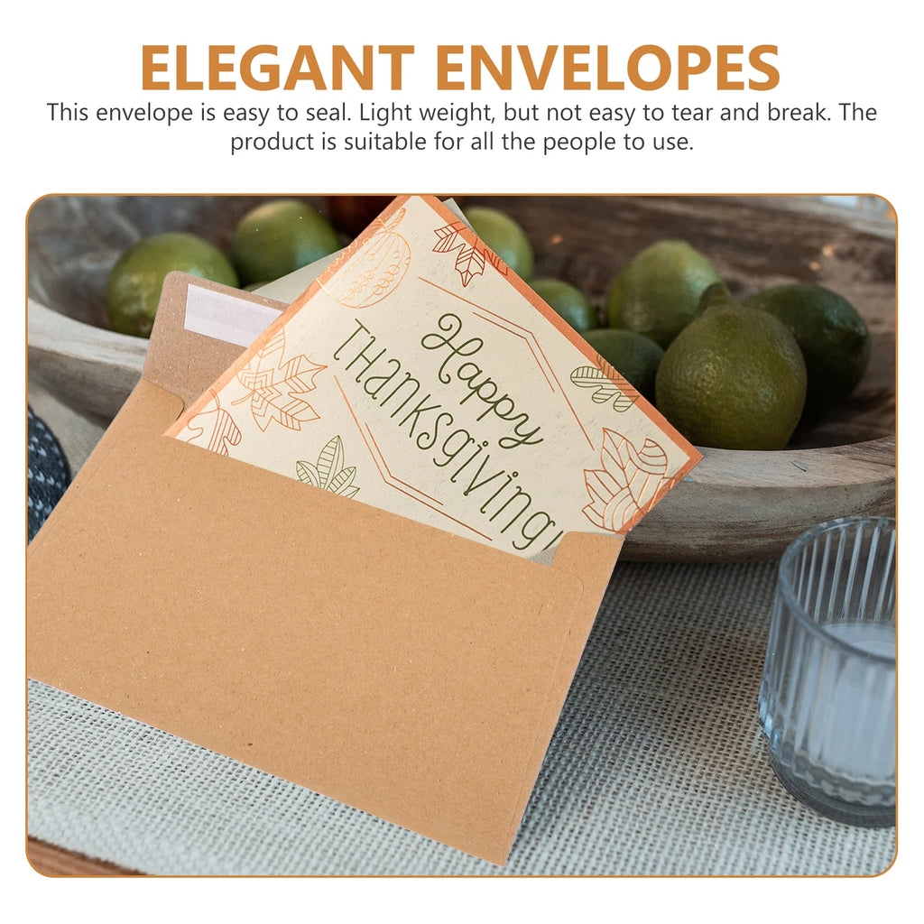 50Pcs Classical Kraft Blank Paper Envelopes Gift Card Envelope Vintage Greeting Card Envelopes For Wedding Party Invitation