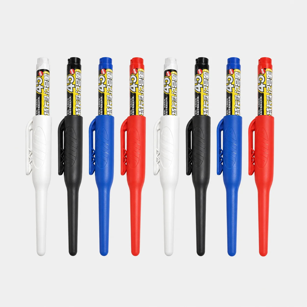 1-6Pcs 45mm Waterproof Long Head Nib Deep Hole Markers Pen Tile Carpenter Pen Multi-purpose for Woodworking Black/Blue/Red Ink