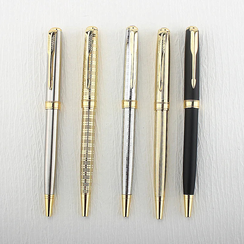 Luxury Metal Rollerball Pen 0.7mm Blue Ink Steel Gold Business Signature Pens for School Office Writing Supplies Stationery