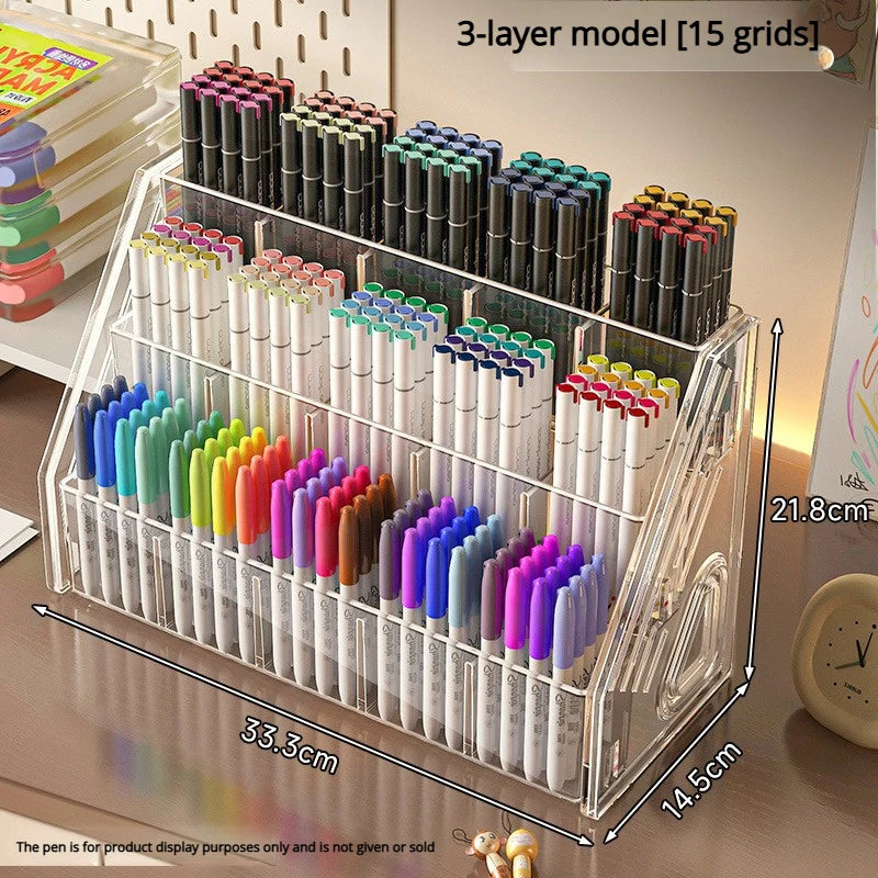 1pcs Large-Capacity Acrylic Desk Divider Watercolor Pencil Organizer Stationery Store Storage Rack Marker Pencil Holder