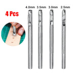 4pcs Belt Hole Punchers Leather Round Hole Punch Kit Belt Watch Band Hollow Galvanized Hand DIY Tools 2.5/3/3.5/4mm