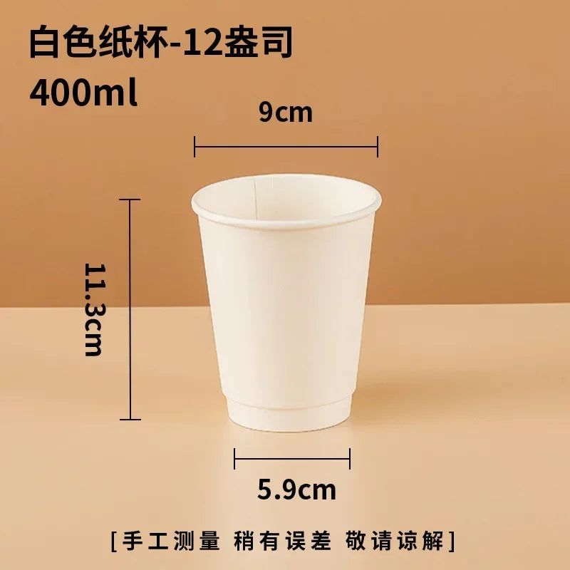 20pcs White Party Disposable Paper Cup Coffee Cup Kitchen Accessories DIY Decoration Children Birthday Wedding Picnic Tableware