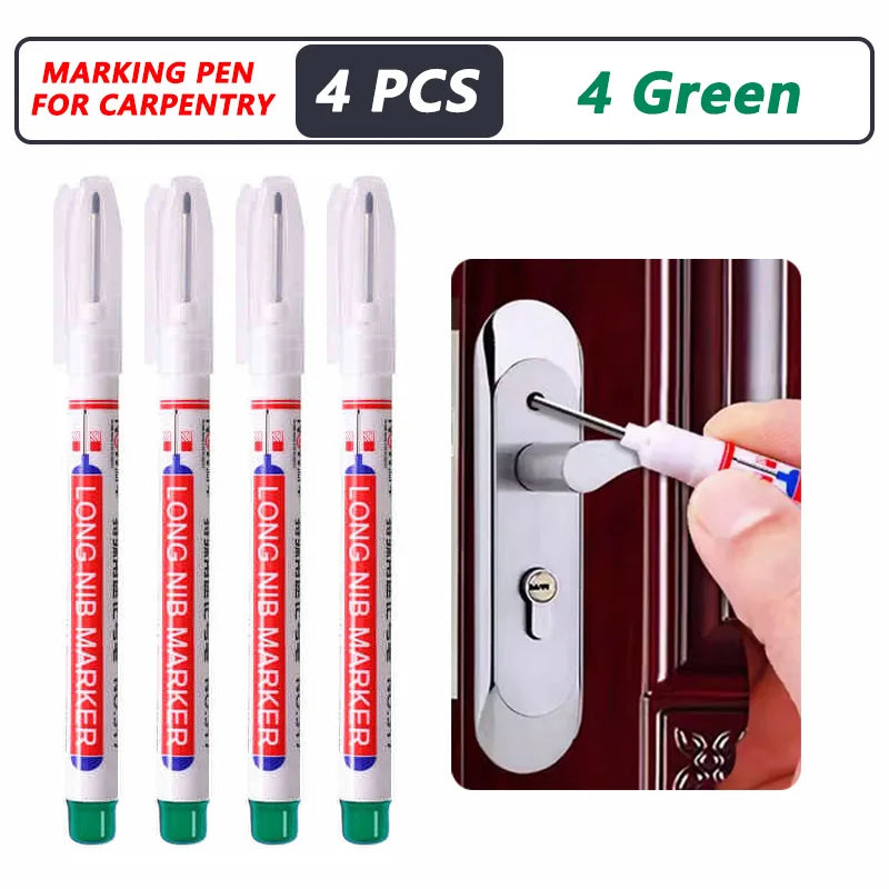 iLMH 4-40Pcs Deep Hole Long Nib Head Marker For Metal Perforating Pen Waterproof Bathroom Woodworking Decor Multi-Purpose Tool