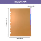 EAGLE Binder Index Dividers A4 Size Index Page for Loose-leaf Notebook Stationery Bookmark School Office Supplies