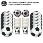 Soccer Party Disposable Tableware Paper Plates Cups Napkins Tablecloth Soccer Birthday Party Decoration