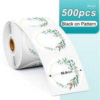 Phomemo PM241 Shipping Printer Label Sticker Round Paper Square Label Rainbow Color for DIY Logo Design Small Business Adress