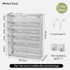 5 Pocket Mesh Hanging Wall File Organizer, Wall Mounted Mail Paper Document Folder Holder,Magazine Rack for Office Home School.