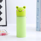 1PCS Kawaii Animals Silicone Telescoping Pencil Case Student Large Capacity Stationery Bag Giraffe/ Bee/Panda Learn Stationery