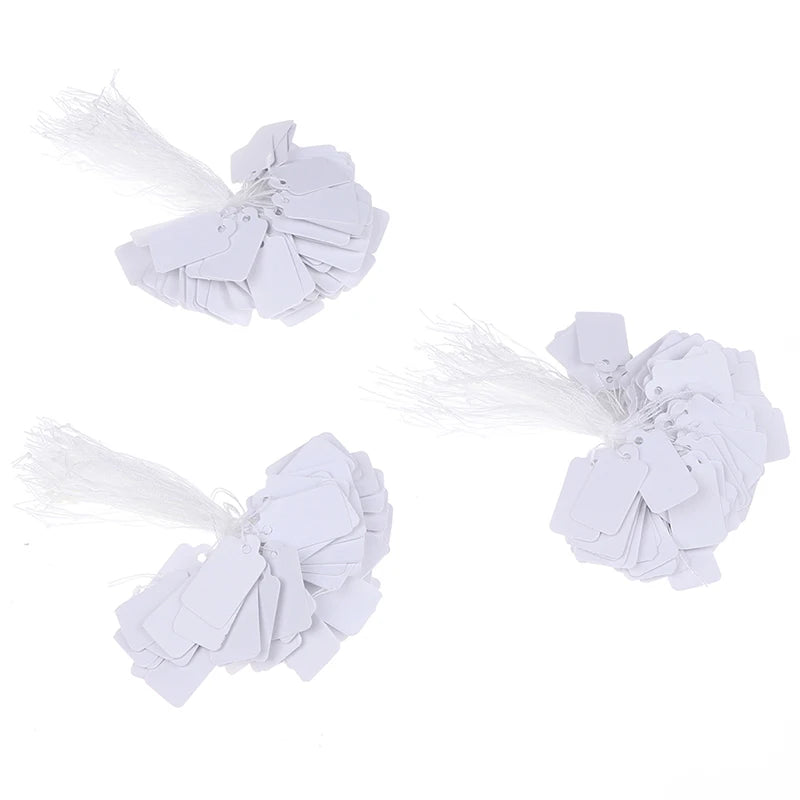300Pcs Price Tags Label Tie String Strung Ticket Jewelry Merchandise Display Price Tags