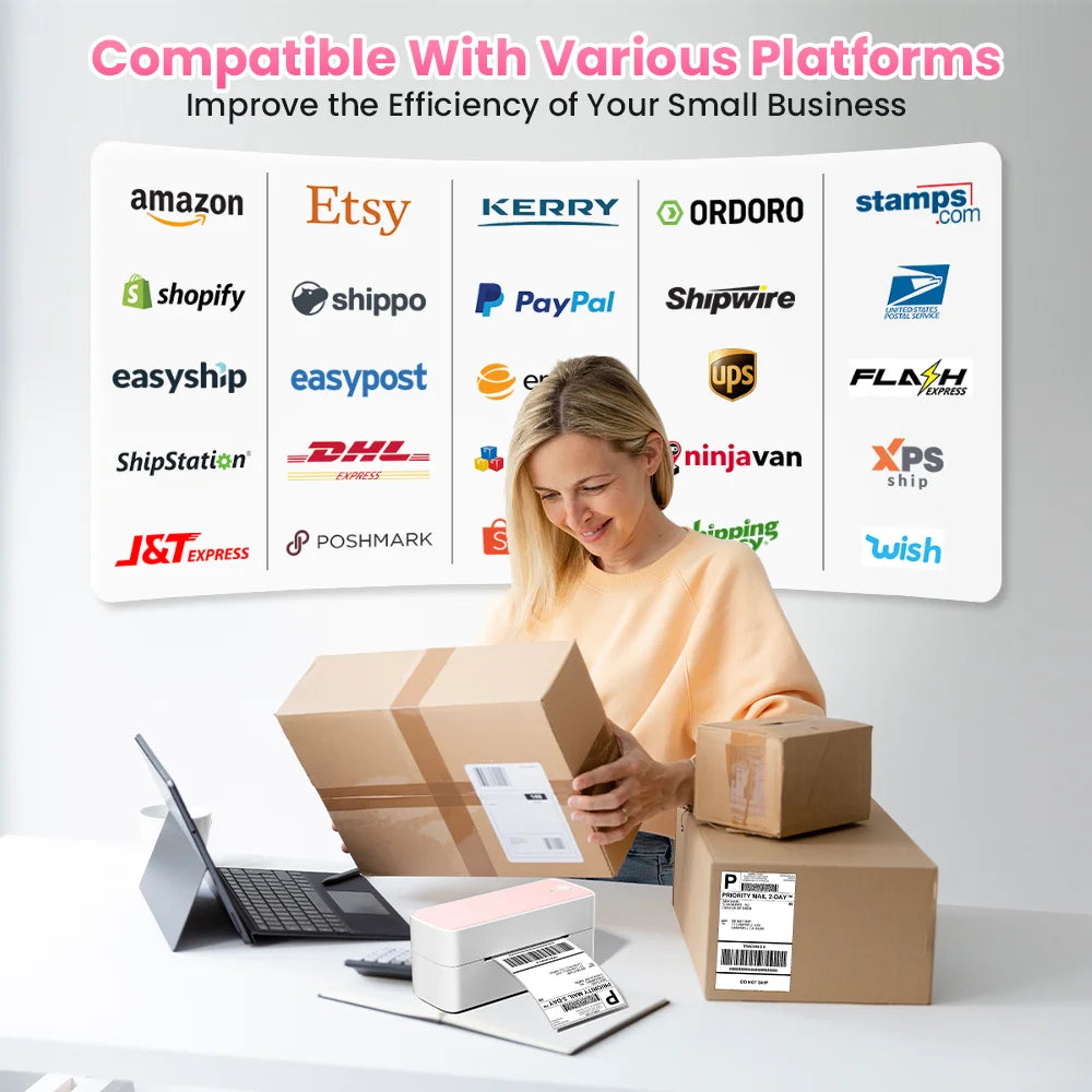 241 Bluetooth Thermal Label Printer Wireless Small Shipping Label Printer 4X6 Compatible with iPhone Android Mac Window