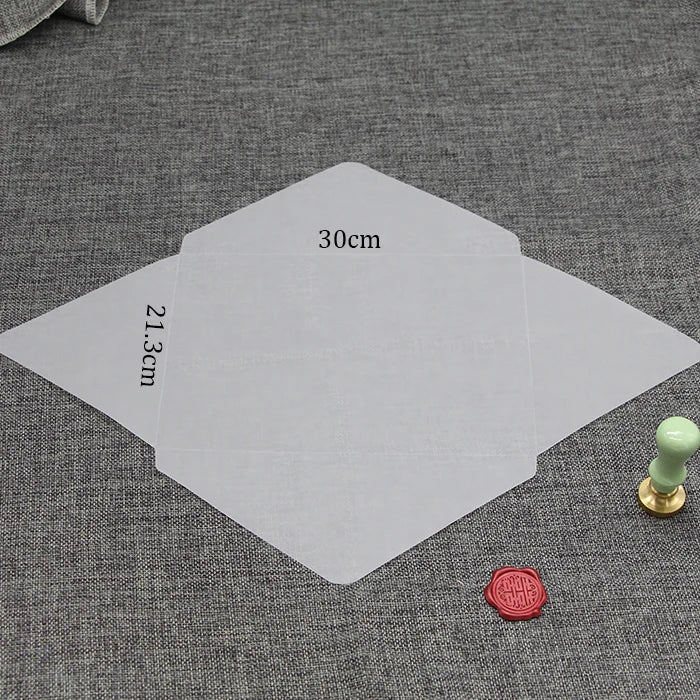 10pcs Custom Translucent Sulfuric Acid Paper Envelopes, Used For DIY Postcard/Card Storage, Wedding Invitations, Gift Packaging