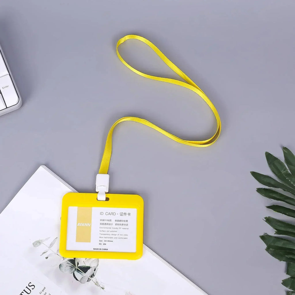 Lanyard Card Covers Women Men Work Permit Holder Credit Card Holder Neck Strap Students Kids Bus Cards Case ID Card Holder