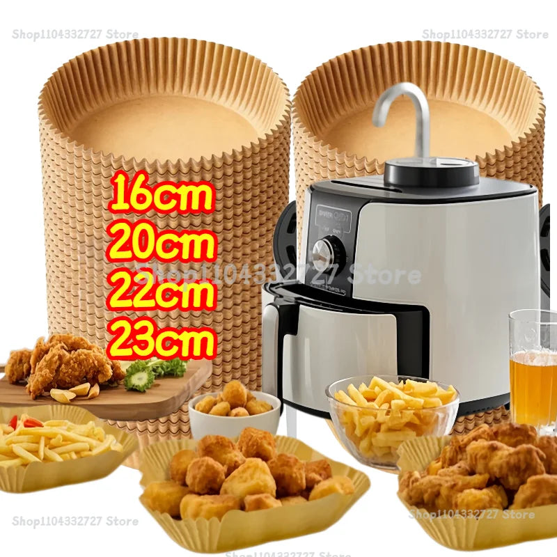 Disposable Round Square Air Fryer Paper Liner Non-Stick Airfryer Baking Paper Kitchen Cooking Accessories