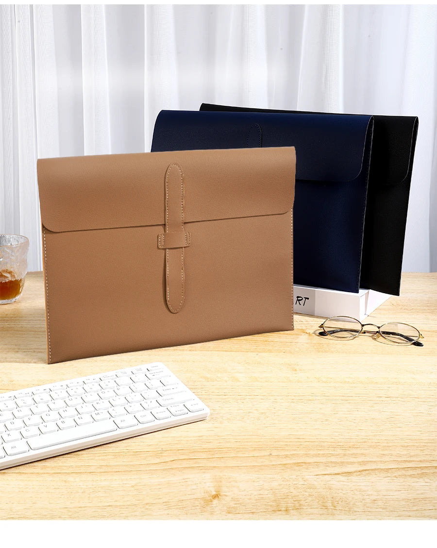 A4 Thick Leather Document Bag, A4 Folder,Business Information Bag, School And Office Supplies, Storage Bag Back To School